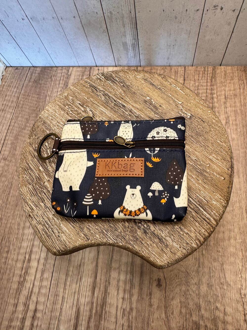 Woodland Bears Cute Small Coin Bag Cosmetics Bag NEW Neutral Bag 5 x 4